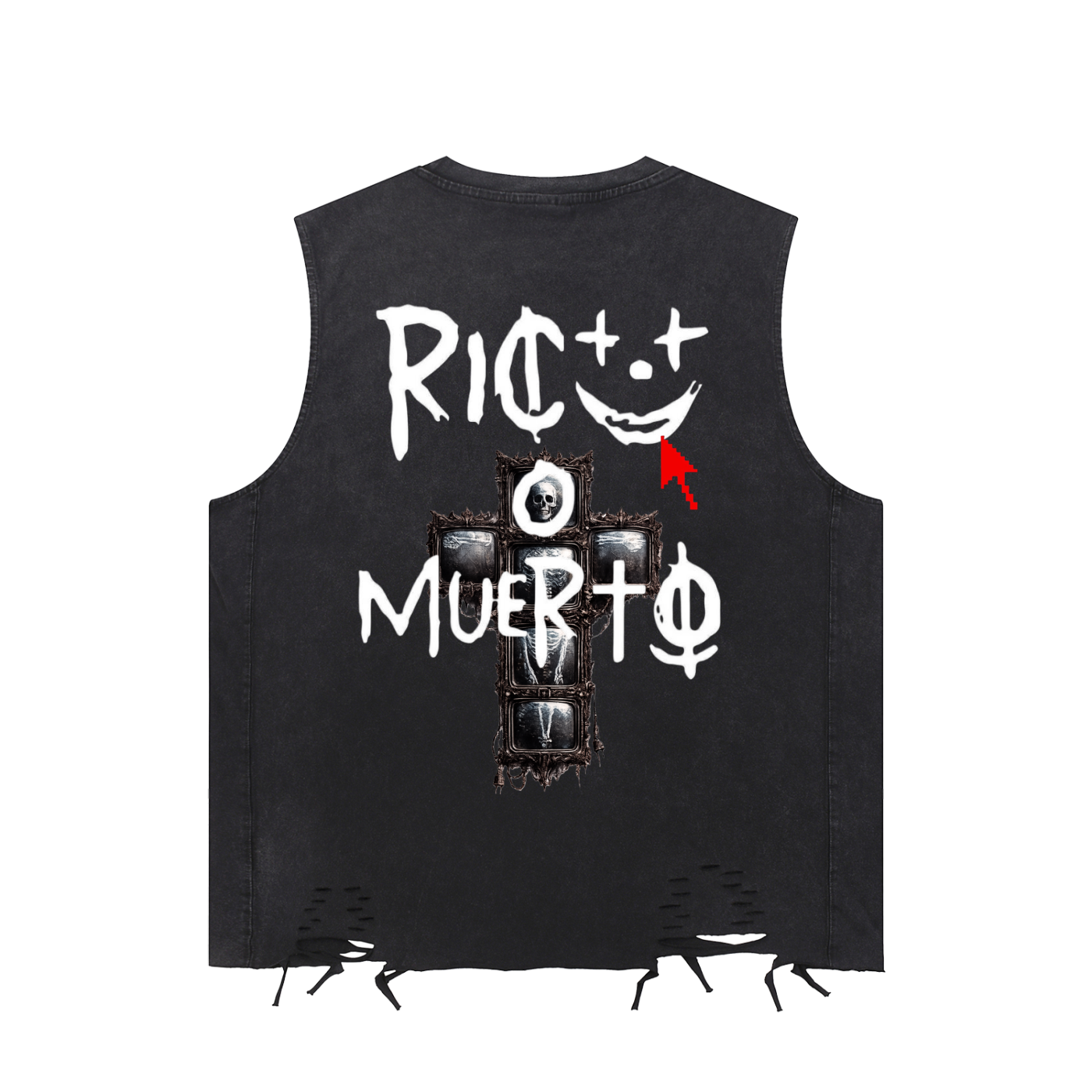 In Glock We Trust | Vintage Drake Galleon Snow Washed Raw-Hem Tank Top