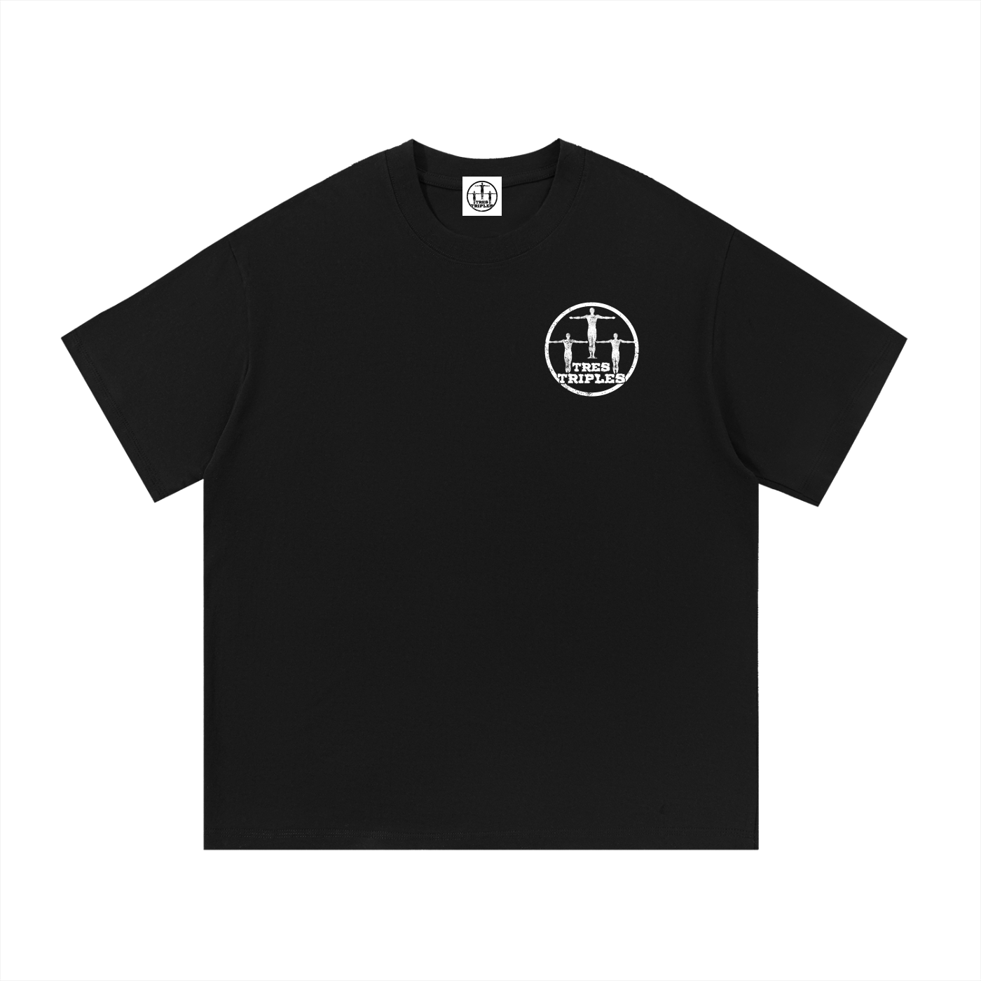 White Tres Triples shirt Essential Cotton T-Shirt