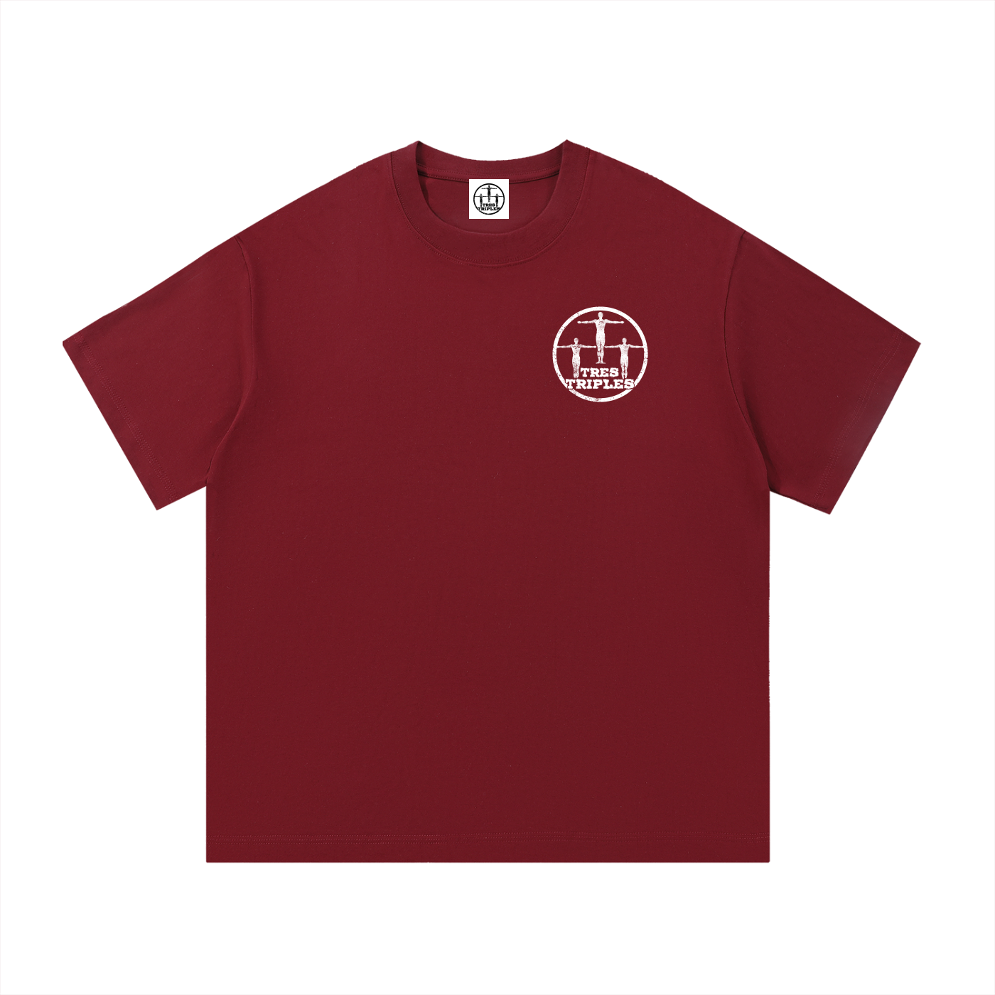 White Tres Triples shirt Essential Cotton T-Shirt