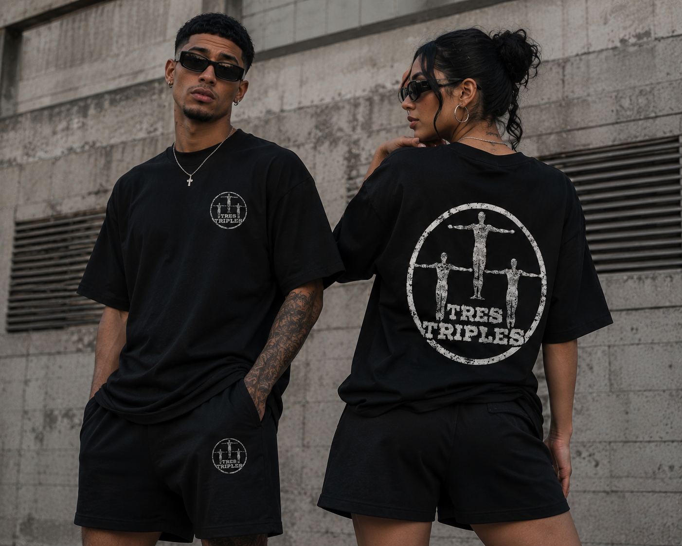 Tres Triples Cotton T-Shirt