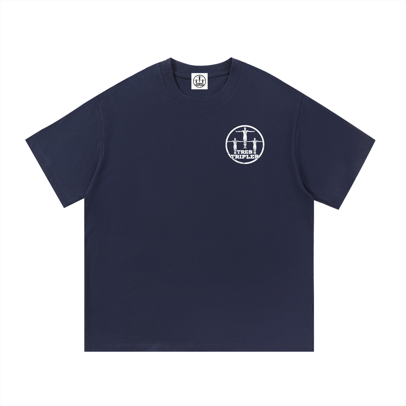 White Tres Triples shirt Essential Cotton T-Shirt